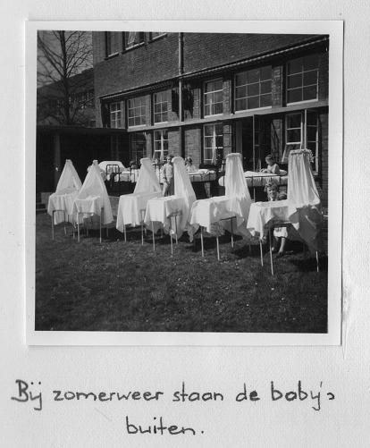 babys in de ziekenhuistuin